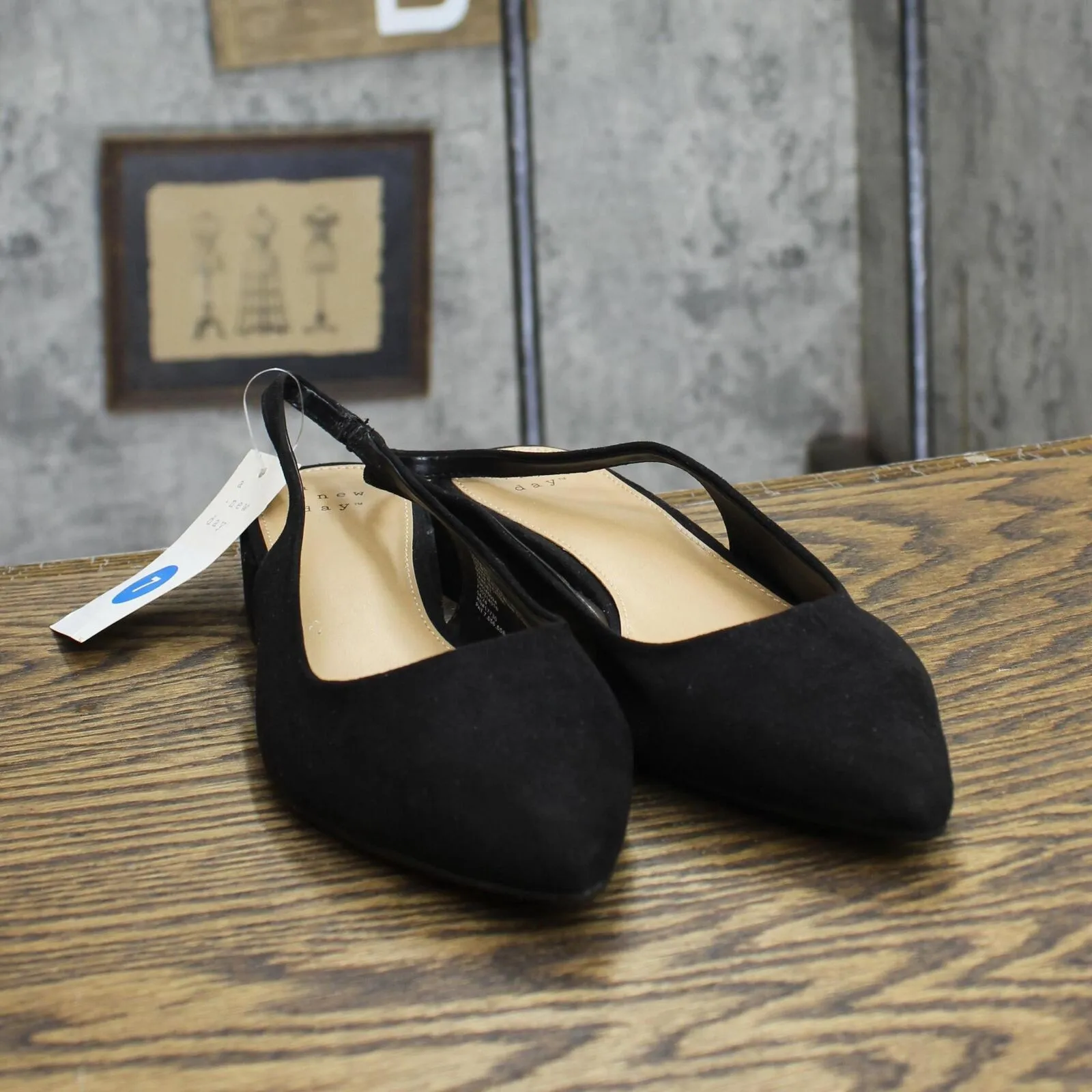 A New Day Womens Elle Slingback Pointed Toe Heels 90972876 Black 7M