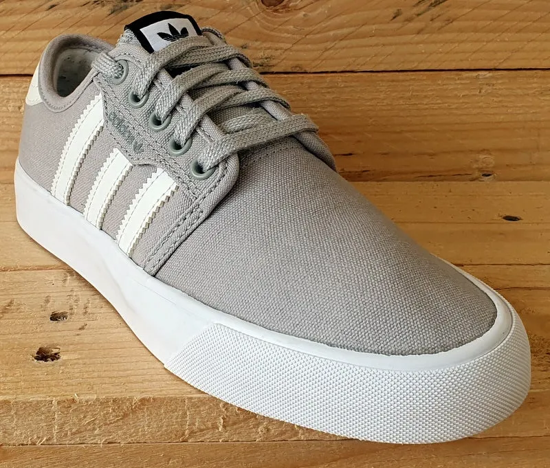 Adidas Seeley Low Canvas Trainers UK3/US3.5/EU35 BY3839 Grey/White/Gum Sole