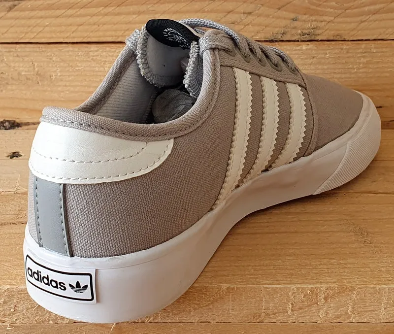 Adidas Seeley Low Canvas Trainers UK3/US3.5/EU35 BY3839 Grey/White/Gum Sole