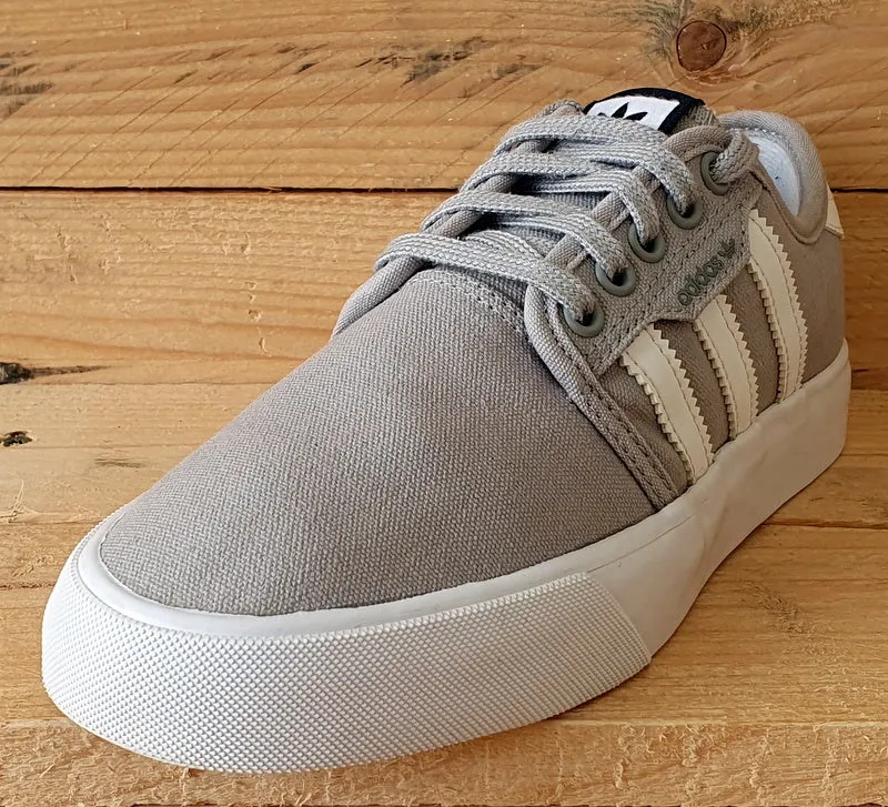 Adidas Seeley Low Canvas Trainers UK3/US3.5/EU35 BY3839 Grey/White/Gum Sole