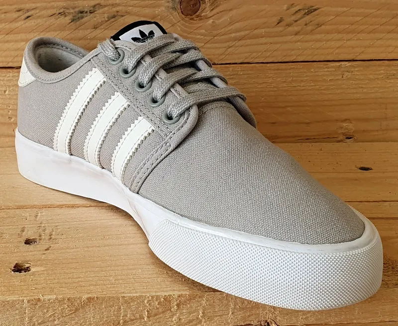 Adidas Seeley Low Canvas Trainers UK3/US3.5/EU35 BY3839 Grey/White/Gum Sole