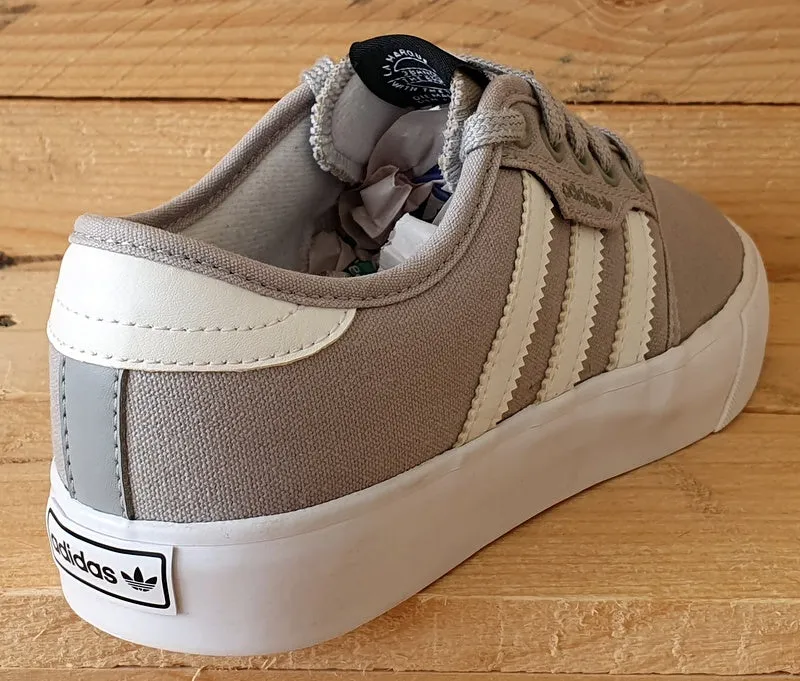 Adidas Seeley Low Canvas Trainers UK3/US3.5/EU35 BY3839 Grey/White/Gum Sole