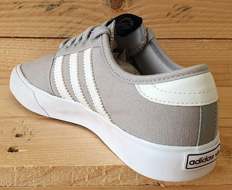 Adidas Seeley Low Canvas Trainers UK3/US3.5/EU35 BY3839 Grey/White/Gum Sole