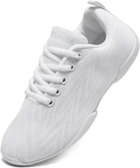 BAXINIER Girls Cheer Shoes White Cheerleading Dance Shoes Lightweight Youth Competition Sneakers Athletic Training Tennis Walking Shoes