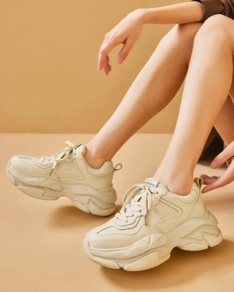BeauToday Women's Casual Platform Dad Sneakers