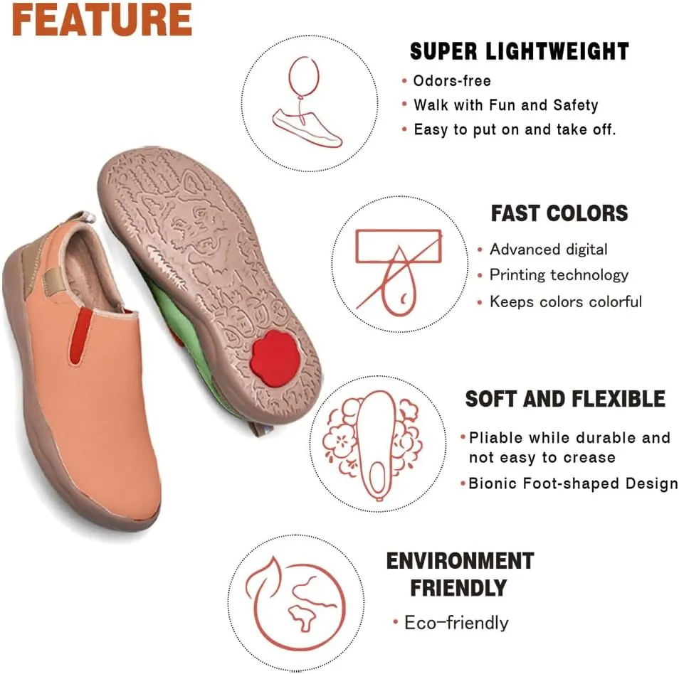Boys Girls Slip On Loafers Kid's Lightweight Comfort Sneakers Art Painted Walking Travel Shoes Macaron Style