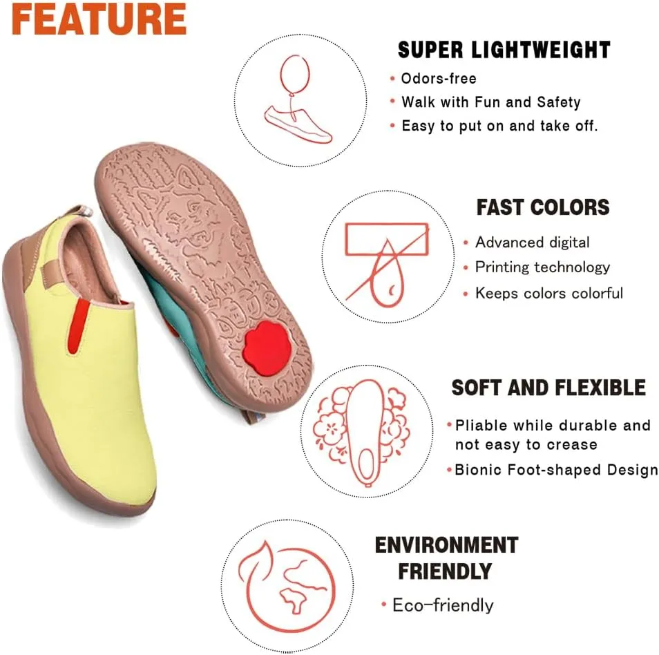 Boys Girls Slip On Loafers Kid's Lightweight Comfort Sneakers Art Painted Walking Travel Shoes Macaron Style