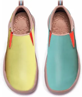 Boys Girls Slip On Loafers Kid's Lightweight Comfort Sneakers Art Painted Walking Travel Shoes Macaron Style