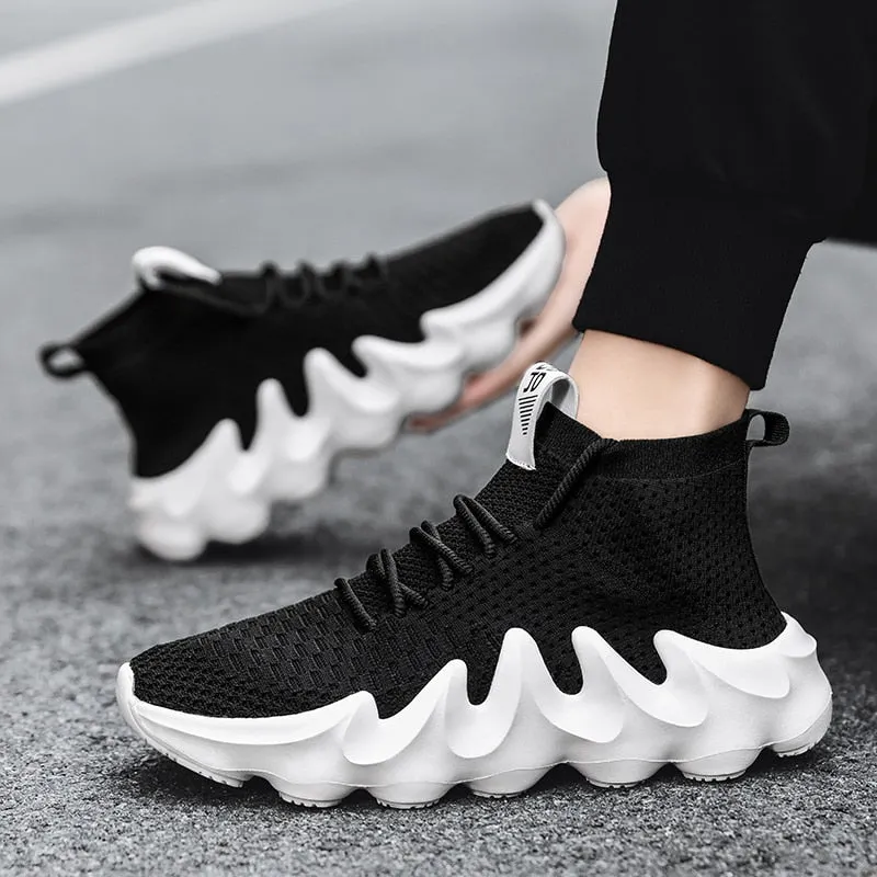 Casual Soft Breathable Mesh Jogging Flat Training Running Sport Sock Sneakers