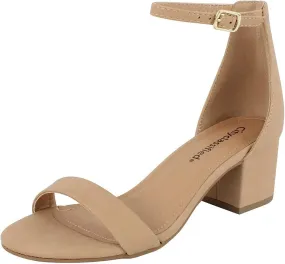 City Classified Women's Block Open Toe Ankle Strap Heeled Sandals