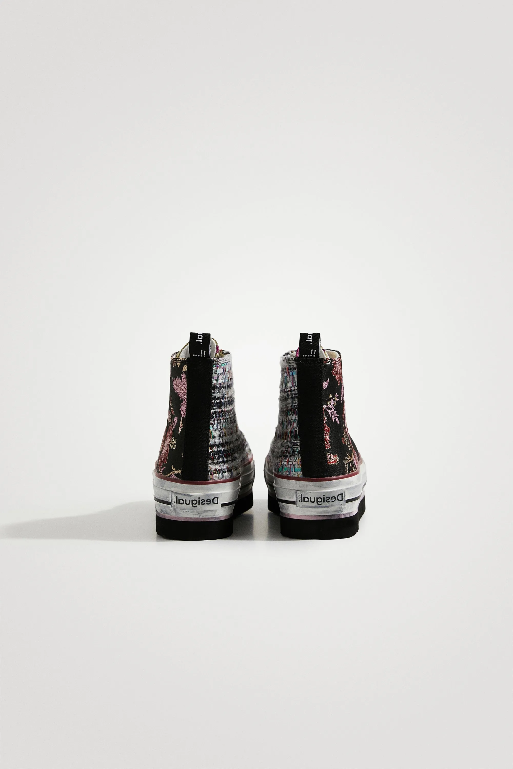 Crush Black Trainers Desigual Style 22SSKA31 Chunky Floral High Tops