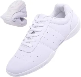 DADAWEN Adult & Youth White Cheerleading Shoe Athletic Sport Training Competition Tennis Sneakers Cheer Shoes