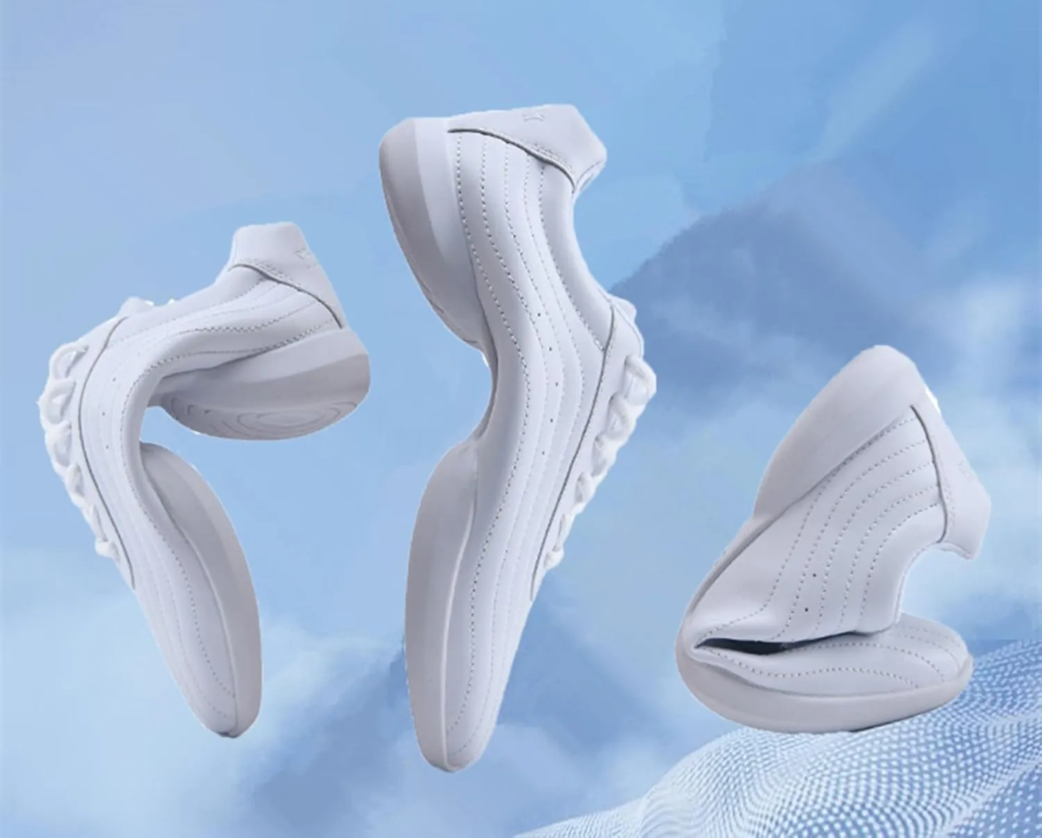 DADAWEN Girls White Cheer Shoes Youth Cheerleading Shoes Dance Athletic Training Tennis Lightweight Competition for Women Cheer Sneakers