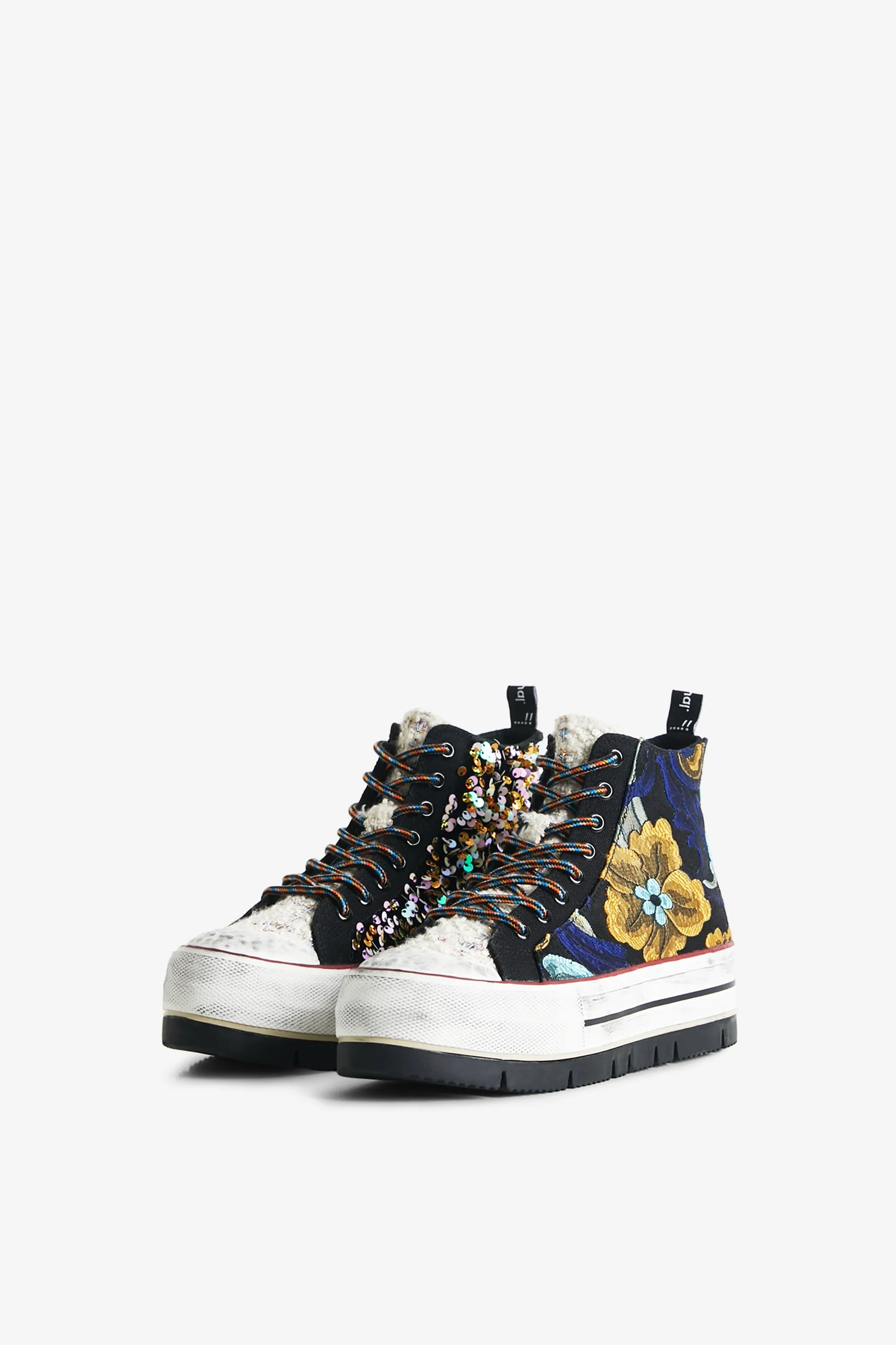 Desigual Crush Sequins Platform High Top Sneakers 22WSKA21 AW22 New Season
