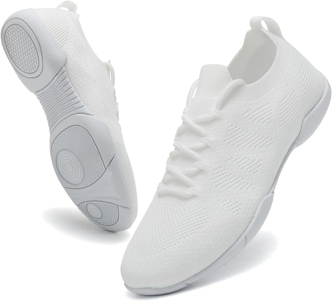Girls Cheer Shoes Toddler White Cheerleading Shoes Lightweight Non-Slip for Cheer Competitions, Practice, Dance, Gymnastics Size Kids/Little Kid 13.5 to Women 10