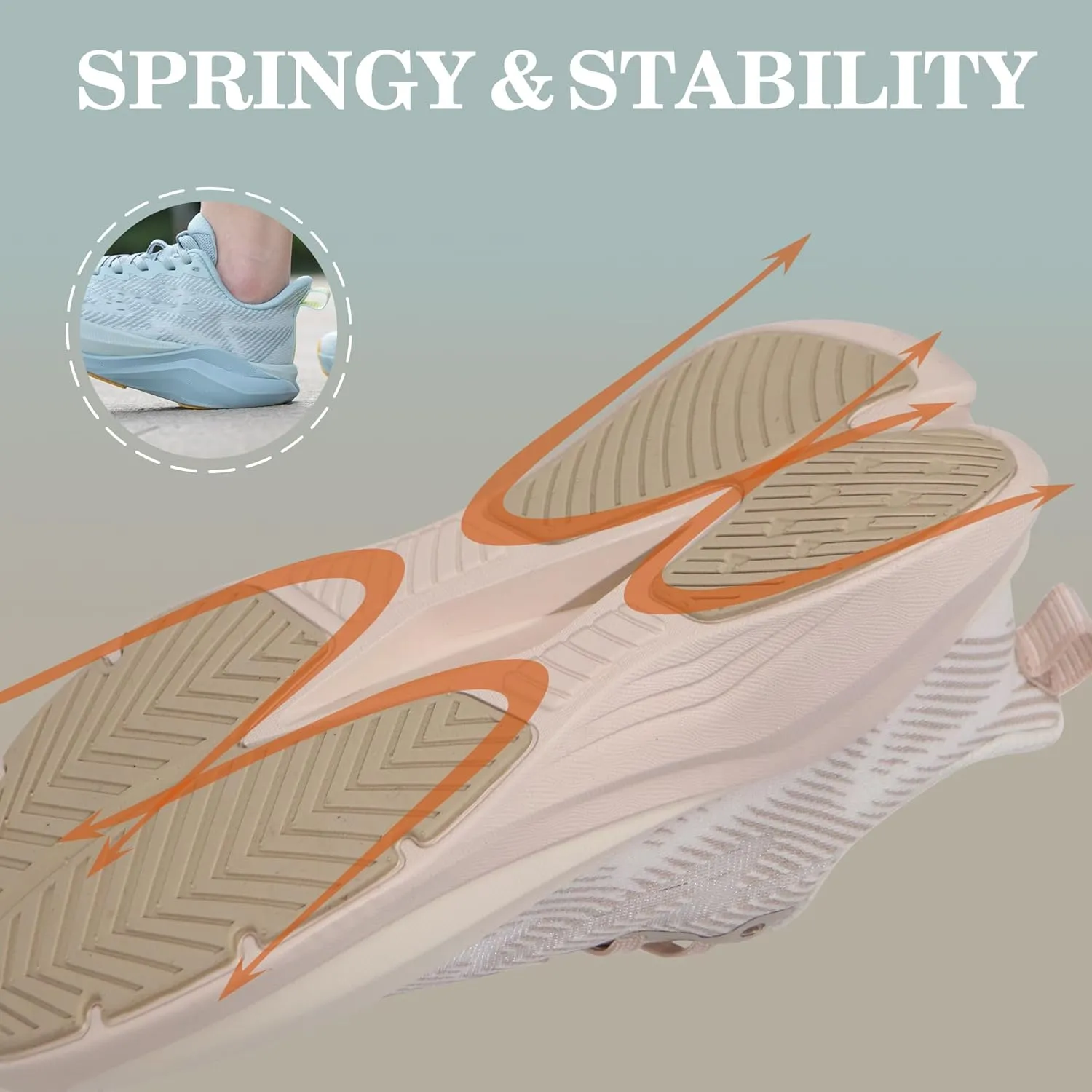 Hawkwell Women's Cloud Zero Active Cushion Breathable Tennis Walking Fashion Sneakers Gym Medical Work Shoes