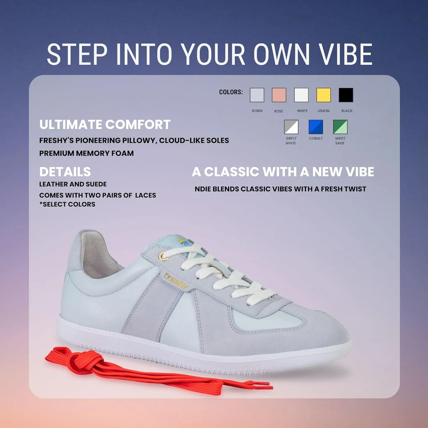 Indie Trainers. Fashion Sneakers for Women and Men. Classic Style Low-Top Street Shoes, Comfortable and Minimalist