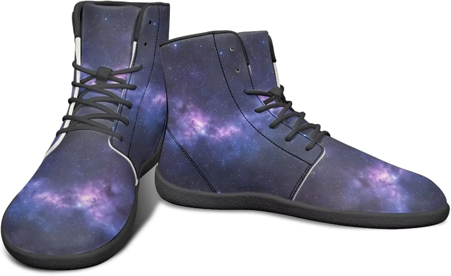 Jeiento Galaxy Barefoot Shoes for Men Minimalist Wide Toe Box Shoes Ankle Booties PU Leather Walking Shoes Casual Footwear