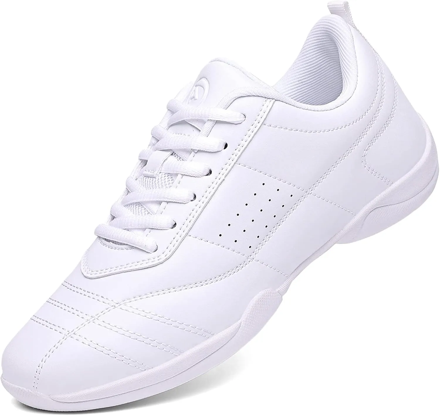 kkdom Adult & Youth White Cheerleading Shoes Athletic Dance Sport Training Shoes Competition Tennis Sneakers Cheer Shoes