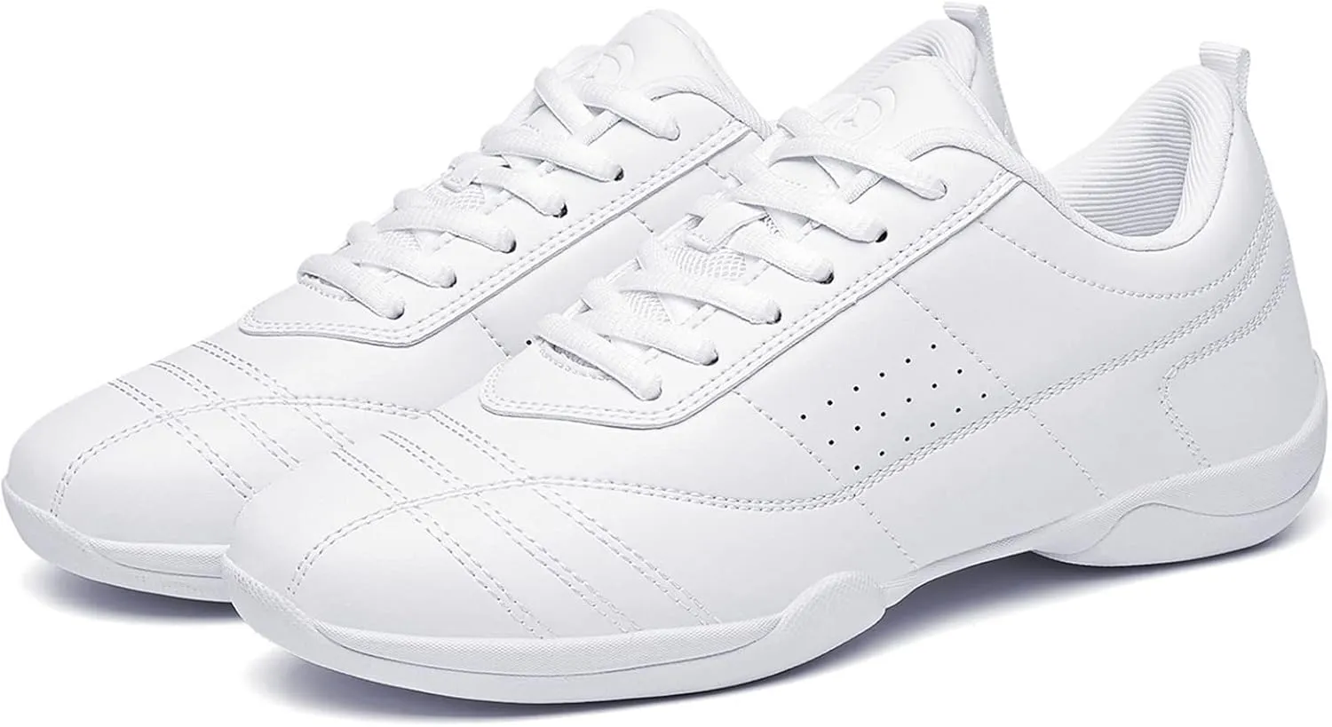 kkdom Adult & Youth White Cheerleading Shoes Athletic Dance Sport Training Shoes Competition Tennis Sneakers Cheer Shoes