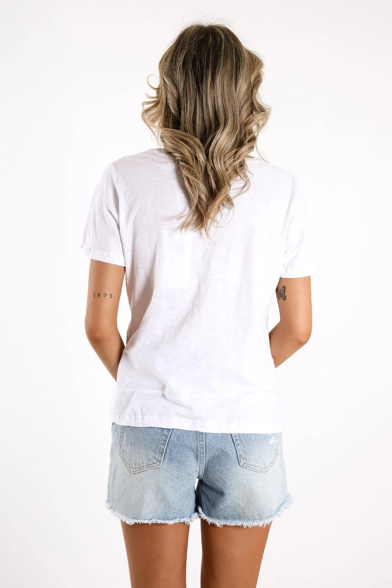Knot Front Crop Tee White