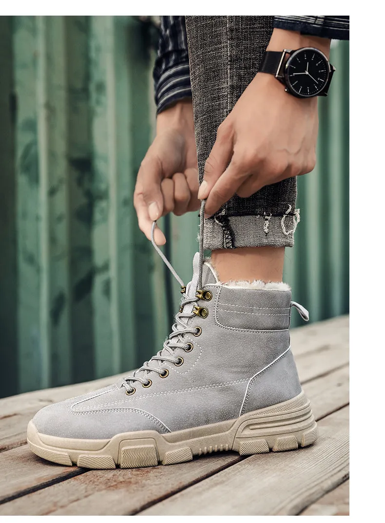 Men's Plush Winter Desert Snow Ankle Boots