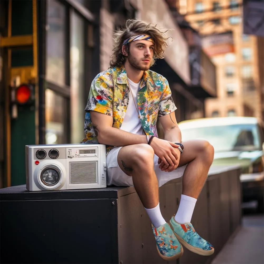 Men's Shoes Art Painted Sneakers Slip On Round Toe Casual Loafers Lightweight Comfort Fashion Travel Shoes Animal Style