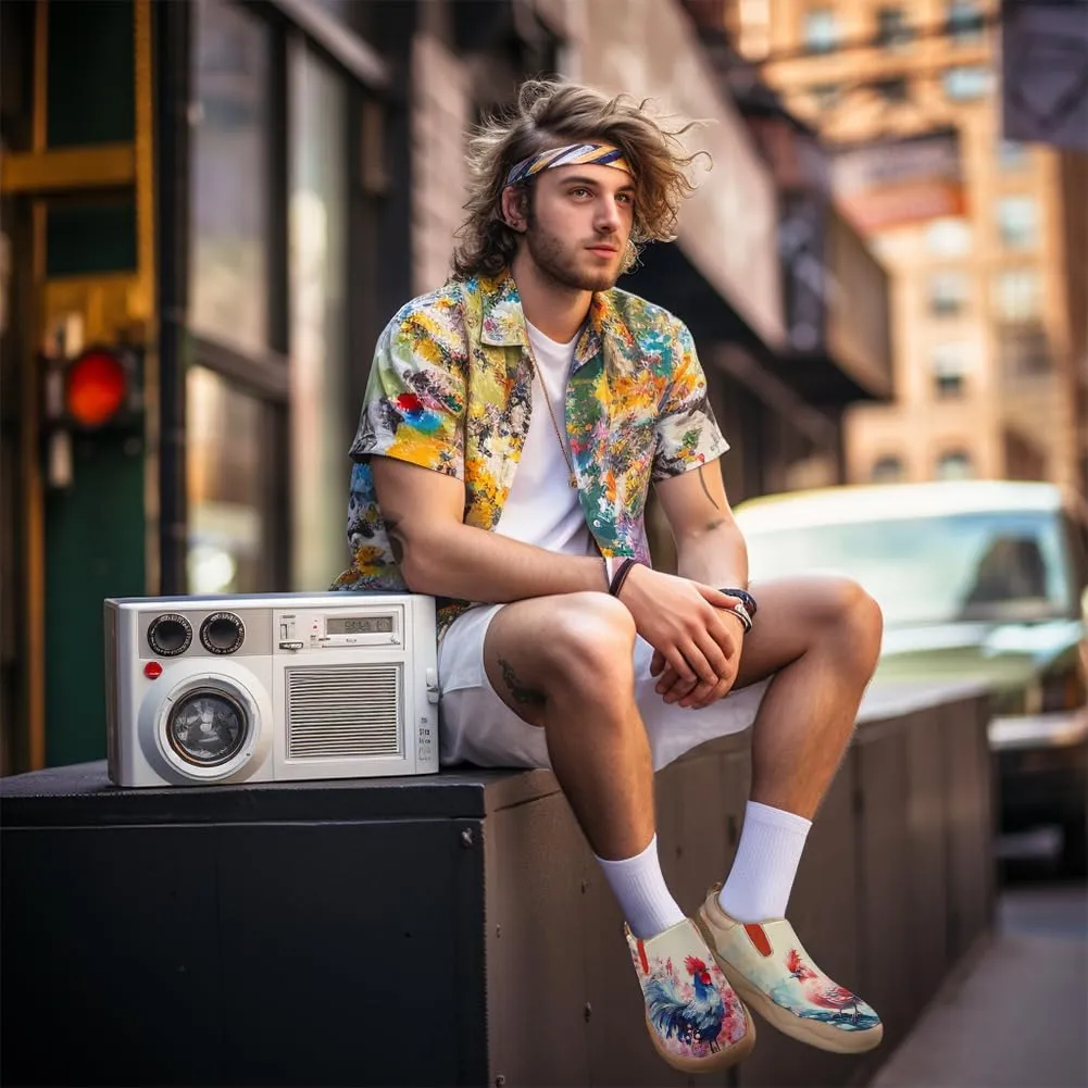 Men's Shoes Art Painted Sneakers Slip On Round Toe Casual Loafers Lightweight Comfort Fashion Travel Shoes Animal Style