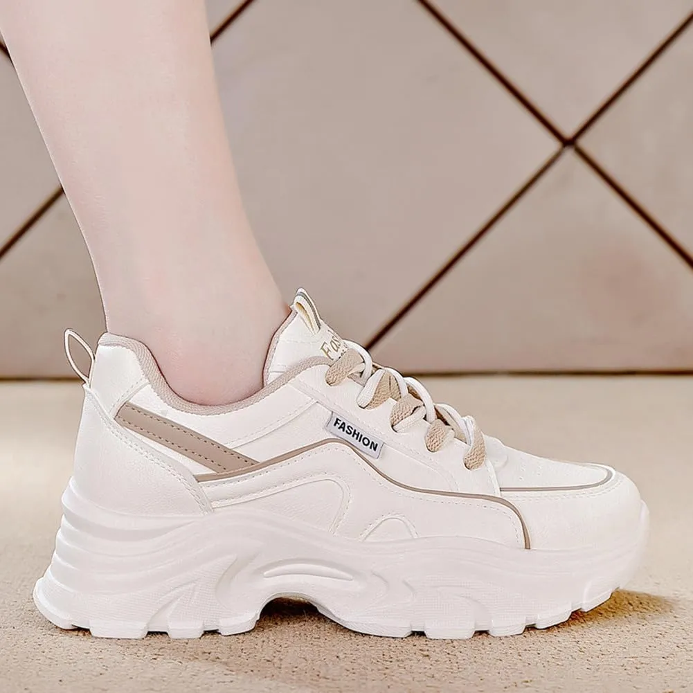 NCNDB Women's Fashion Super Chunky Sport Sneakers Lace Ups Trainers Running Shoes for Girls