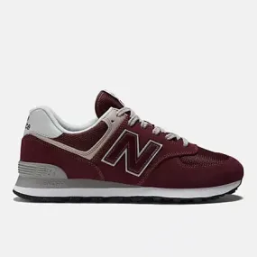 New Balance Men's 574 Classic Sneakers- Burgundy/White