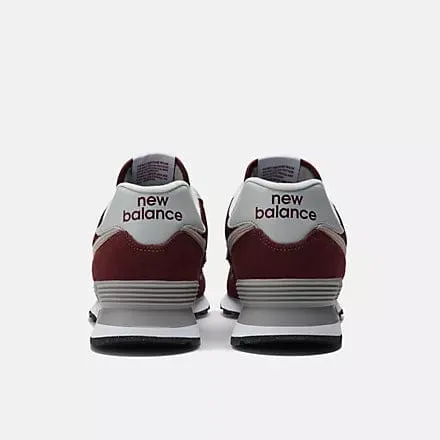 New Balance Men's 574 Classic Sneakers- Burgundy/White