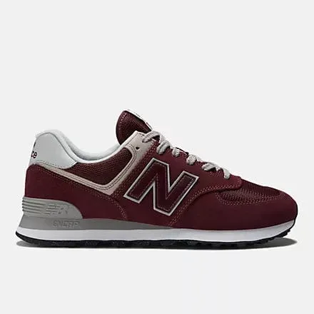 New Balance Men's 574 Classic Sneakers- Burgundy/White