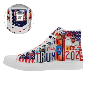 Personalized Trump 2025 Sneakers, Custom Stylish High Top Shoes, Comfortable Unisex Shoes