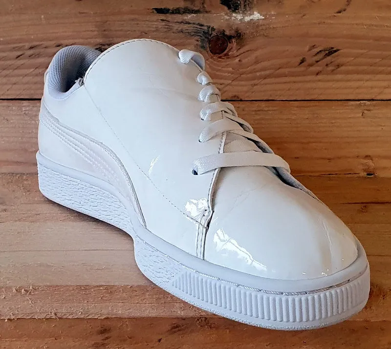 Puma Basket Crush Patent Leather Trainers UK5.5/US8/EU38.5 369556-05 White