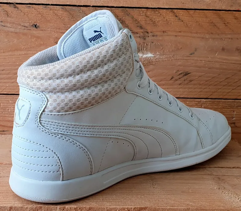 Puma Ikaz Mid Leather Trainers 363713 03 Triple White UK7/US9.5/EU40.5