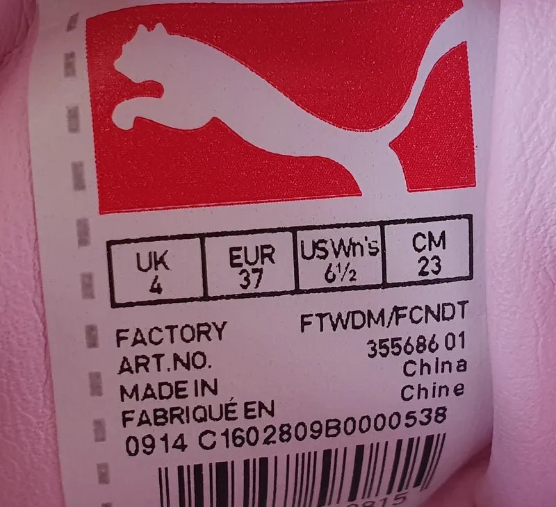 Puma Suede Classic Low Trainers UK4/US6.5/EU37 355686 01 Pale Pink/White