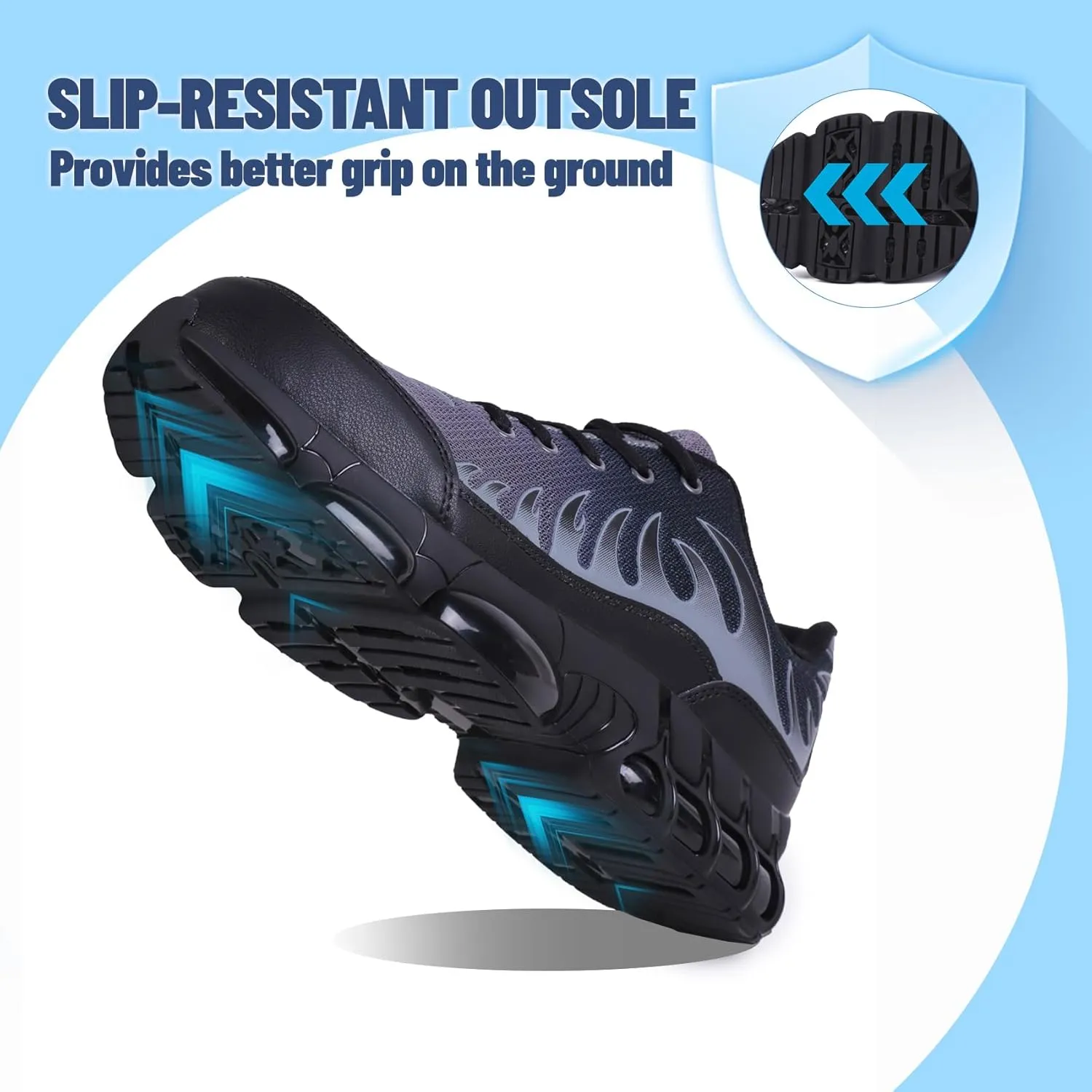 Slip On Steel Toe Shoes for Men Work Safety Sneakers Comfortable Indestructible Industrial Construction Footwear