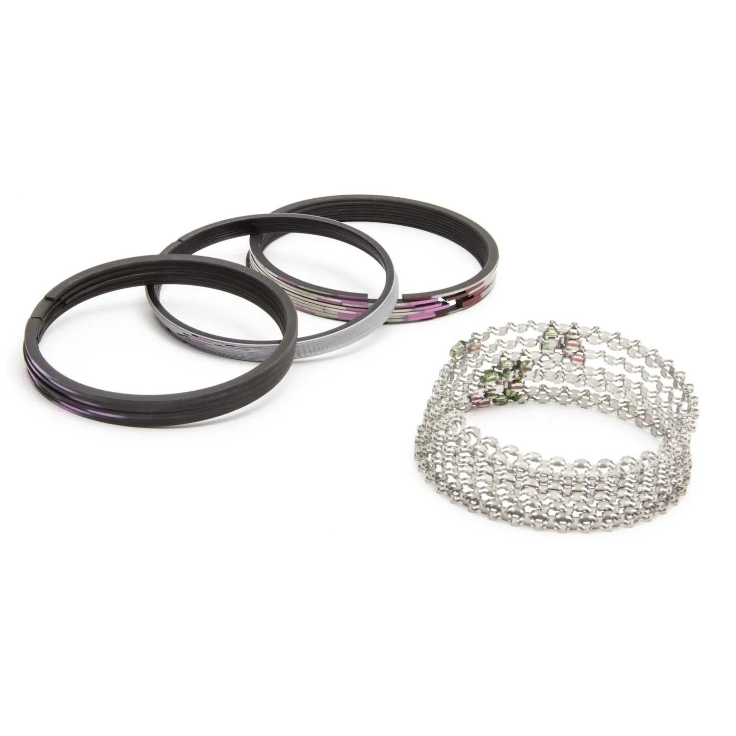 Speed-Pro File Fit Plasma Moly Piston Ring Set - 4.000" Bore ( .045") - Top Ring: 1/16", 2nd Ring: 1/16", Oil Ring: 3/16", Oil Tension Ring: Low