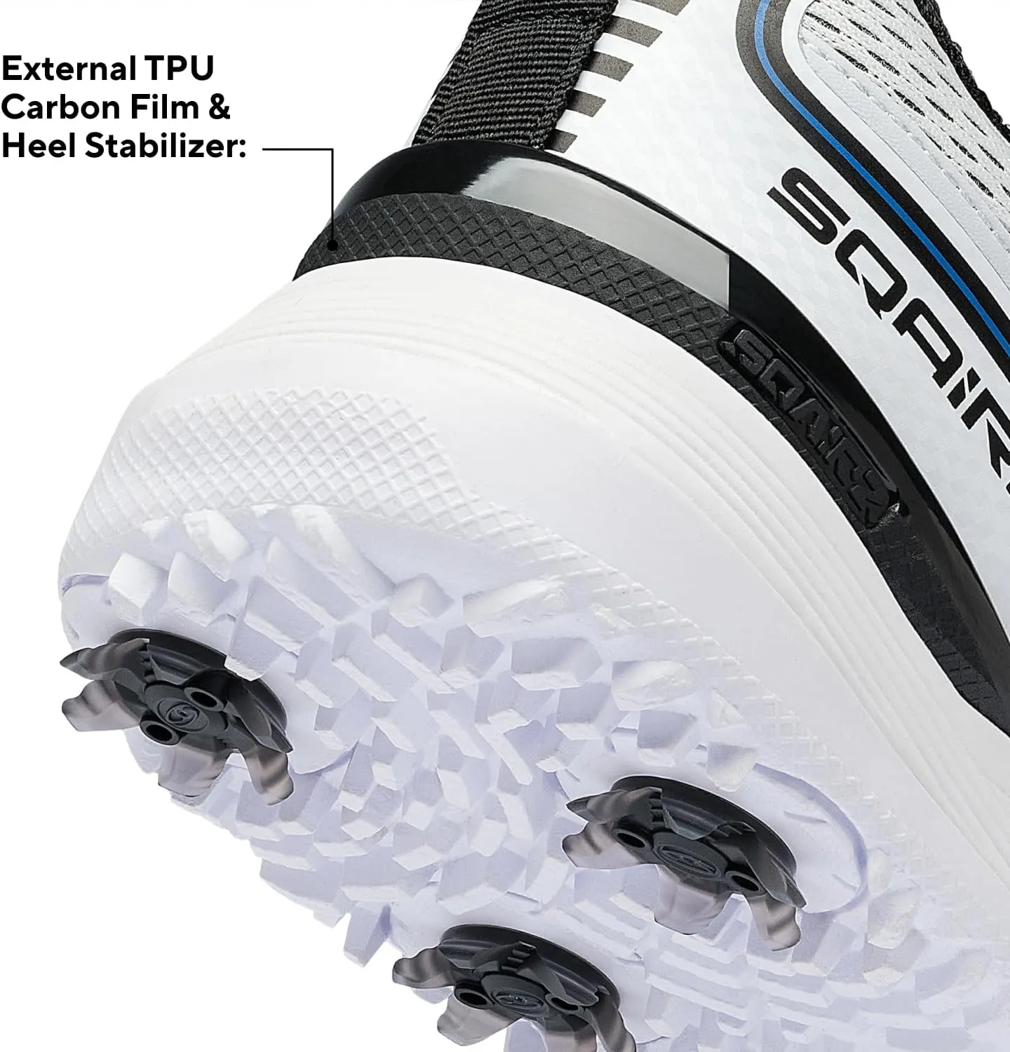 SQAIRZ SPEED2 Men's Athletic Golf Shoes, Designed for Balance & Performance, Replaceable Spikes, Waterproof, Golf Shoes Men with Spikes, Mens Footwear