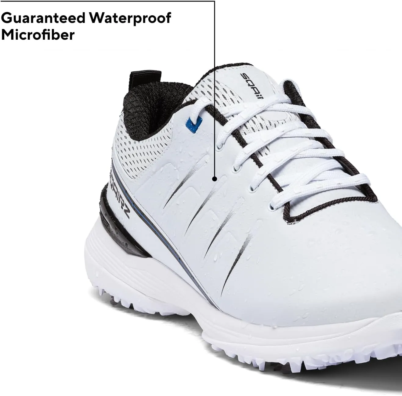 SQAIRZ SPEED2 Men's Athletic Golf Shoes, Designed for Balance & Performance, Replaceable Spikes, Waterproof, Golf Shoes Men with Spikes, Mens Footwear