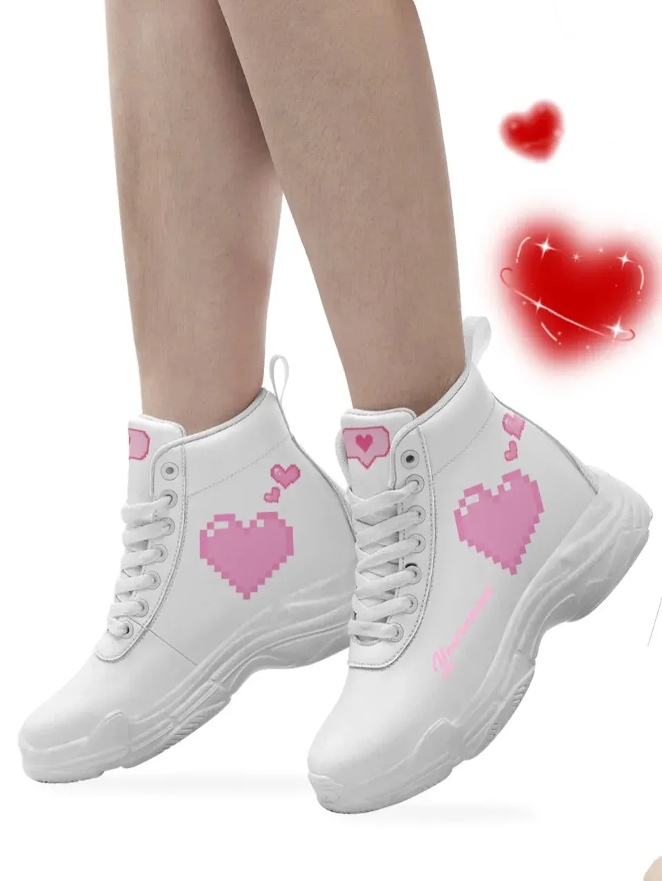 Unique Gift,Personalized Soulmate High Tops Sneakers, Custom Heartbeat Shoes, Valentine's Day Special Shoes
