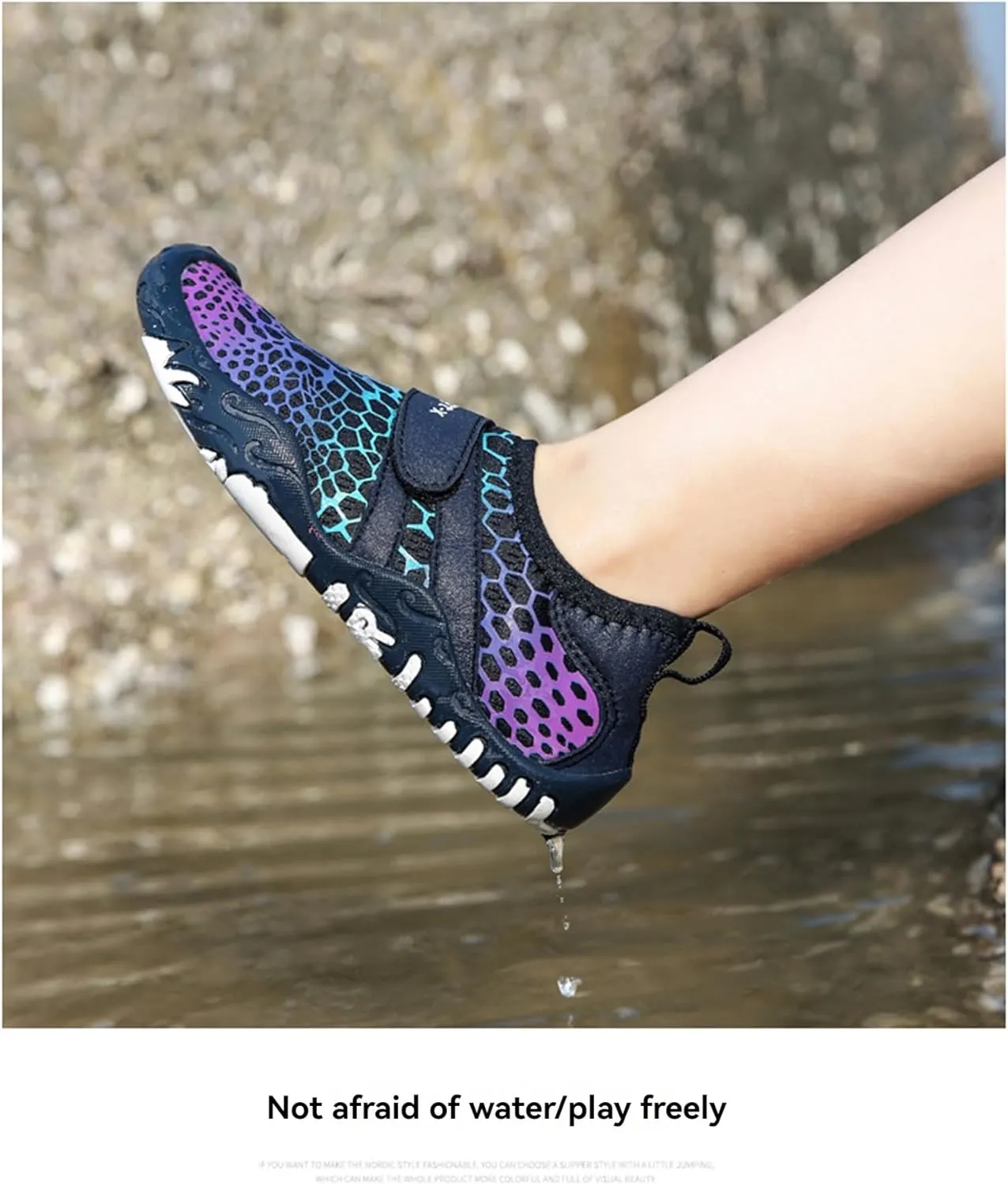 Water Shoes for Kids Boys Girls Athletic Non Slip Barefoot Shoes Lightweight Breathable Quick Dry Water Shoes Unisex Fashion Printed Hiking Footwear for Running Swimming Surfing Camping Climbing