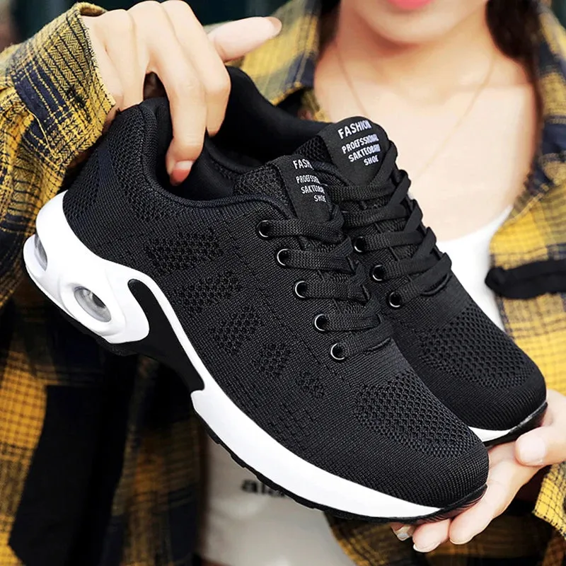 Women's Fashion Sneakers | Lace-Up Platform Shoes | Plus Size Soft & Breathable Zapatillas | Female Footwear