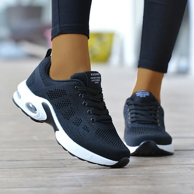 Women's Fashion Sneakers | Lace-Up Platform Shoes | Plus Size Soft & Breathable Zapatillas | Female Footwear